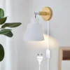 kf-Se09c13bf44324503bcb9297c150e86502-Nordic-Wall-light-Indoor-DIY-E27-Wooden-6-Colors-EU-UL-Plug-350-Wall-lamps-For Arandela Simples Vintage Cúpula Alumínio Ajustável 350°