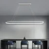 kf-Se425fca0e41a4dce995757cc1508786ay-Modern-LED-Pendant-Light-Simple-Line-Lamp-For-Living-Room-Dining-Room-Bedroom-Black-White-Haning Pendente Retangular Oval Alumínio Preto ou Branco