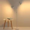 kf-Sf6cf0f85484042dd8e0dc000a9f42691n-Modern-Floor-Lamp-E27-Adjustable-Direction-Led-Sofa-Floor-Lights-Living-Room-Bedroom-Study-Indoor-Decoration Luminária De Chão Cúpula Dupla Preto ou Branca