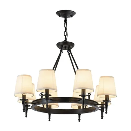 lustre industrial rustico moderna preta com cupula de tecido marca miresa