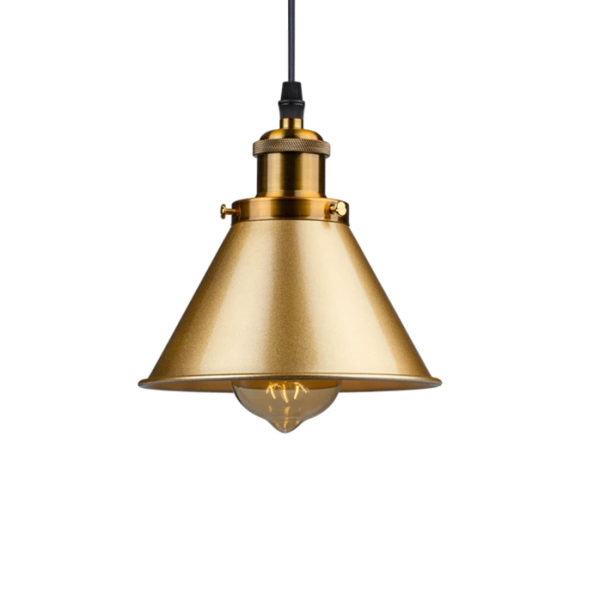 pendente chapeu fechado de aluminio dourado marca miresa