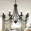1 lustre rustico preto vintage marca miresa Lustre Ferro Forjado Preto