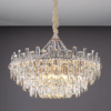 Lustre Moderno Cristal Transparente K9 e Estrutura Metal Marca Miresa 01 Lustre Moderno Cristal Transparente K9 e Estrutura Metal