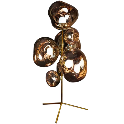 Luminária De Chão Policarbonato Lava Vulcânica Design Italiano