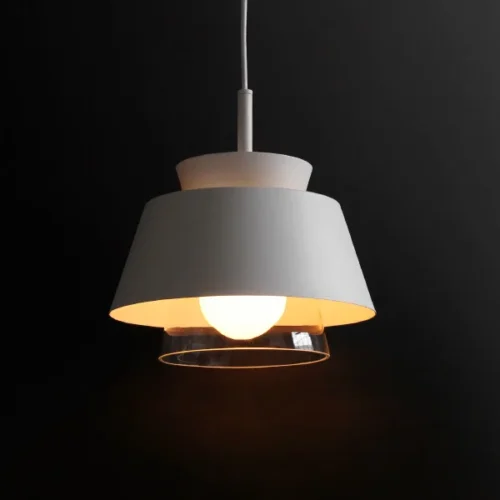 Pendente Contemporâneo Branco ou Preto e Interno Vidro