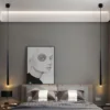 Pendente Linear Longa De Led Alumínio Dourado ou Preto