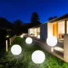 kf-H88c1ca5b092b444185c41fca5dfdeee4w Luminária Área Externa Luz Solar Bola Plástico Bateria Lítio