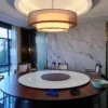 Lustre Estilo Chinês Redondo Cúpula Tecido | Comprar com Frete Grátis