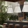 Pendente Rústico Tecido Plissado Cor Natural | Comprar com Frete Grátis