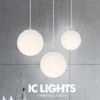 Pendente Bola De Acrílico Branco Leitoso
