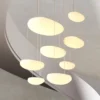 kf-S2484c77db5ea44f782455ce523462a89J-Modern-LED-Pendant-Lights-L-mpada-do-teto-Stair-Hanging-Light-Ilumina-o-interior-Lustres-para Lustre Moderno Formato Pedra Branco Leitosa Para Escadas