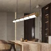 Luminária Tubular Acabamento Cor Madeira e Difusor Acrílico