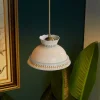 Pendente Branco De Cerâmica Esmaltada