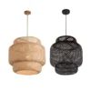kf-S3db49c519e07466daf3c4c2a774e2cf4h-Bambu-Tecido-Sombra-Luz-para-Loft-e-Lobby-Teto-Pingente-Bar-L-mpada Pendente Natural Bambu Rattan | Entrega em Todo Brasil