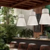 Pendente Rústico Tecido Plissado Cor Natural | Comprar com Frete Grátis