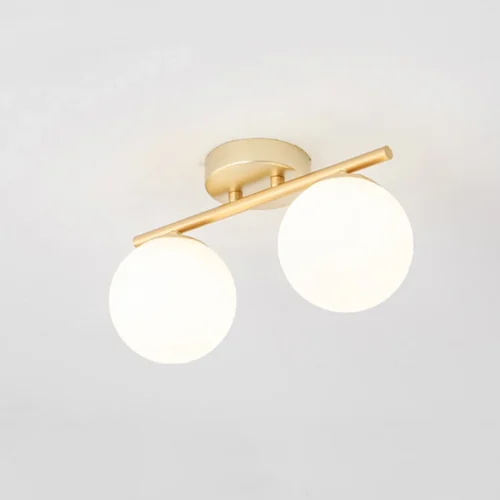 Luminária Sobrepor Dourado ou Preto Com Bolas Brancas