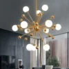 kf-S7e4295ecc753464fa28bb127733ae819S-Modern-Global-Led-Chandelier-Kitchen-Restaurant-Living-Room-Pendant-Lamp-Organic-Glass-Acrylic-Artificial-Satellite-Decor Lustre Orgânico Molécula Dourado e Bolas Brancas De Vidro