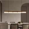 Luminária Tubular Acabamento Cor Madeira e Difusor Acrílico