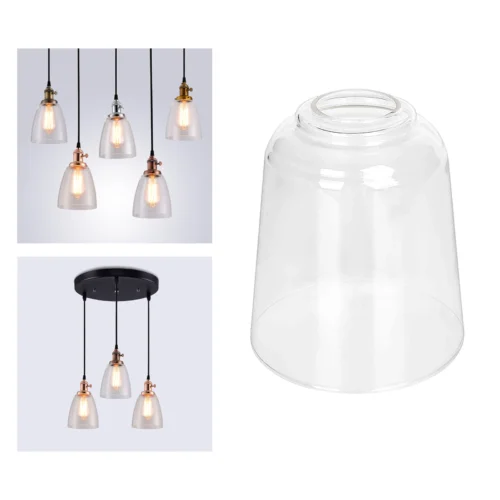 kf-S8ffea4441269487d9818934fda029198M-Transparente-Cone-Shaped-Vidro-Abajur-L-mpada-Habita-o-Substitui-o-Acess-rios-Dispositivo-de-Ilumina Vidro Cone Para Reposição de Luminária