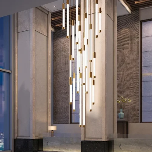 Lustre Moderno Cilindro Tubular Para Escadas