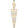 Lustre Clássico Design Europeu Cristal Asfuor Para Escadas e Teto Duplo