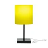 Abajur Básico Eros Cilíndrico Amarelo