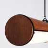 Luminária Tubular Acabamento Cor Madeira e Difusor Acrílico