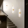 Arandela Alumínio Preto ou Dourado Linear De Acrílico e Luz LED