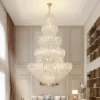 Lustre Grande Moderno Imperial De Cristal Para Escadas e Tetos Duplos