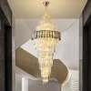 Lustre Duplex Espiral De Cristal Para Escadas e Teto Duplo