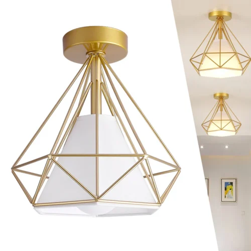 Luminária Sobrepor Aramado Formato Diamante
