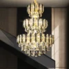 kf-Sfa3cb81816574c59ad108cb5cea02679l-LED-Duplex-Loft-Hollow-Villa-Crystal-Large-Big-Chandelier-Post-Modern-Living-Room-Hotel-Lobby-Light Lustre Duplex Para Escadas De Cristal K9 Translúcido