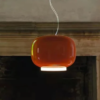 pendente de vidro laranja Pendente De Vidro Moderno Design Italiano