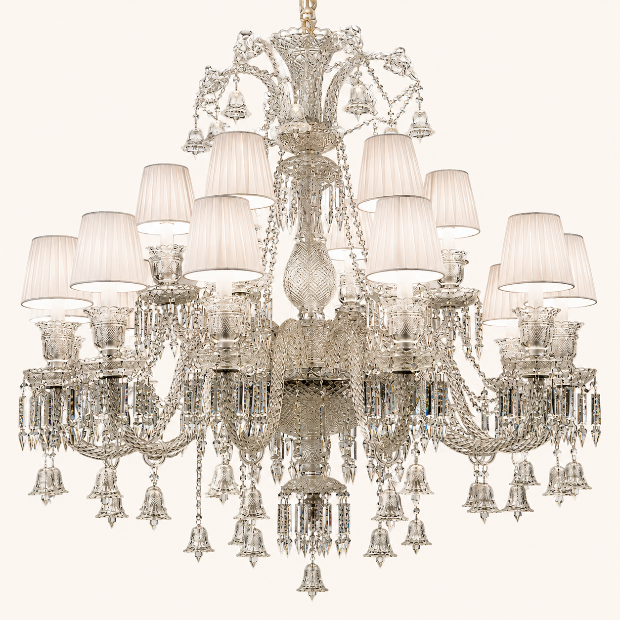 Lustre Réplica Baccarat De Vidro E pingente De Cristais K9, uma opção de lustre de vidro réplica baccarat, vendida pela Miresa, loja-de-luminárias-São-Paulo.