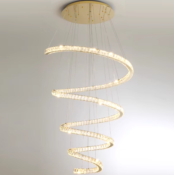 Lustre Espiral Cristal Asfuor K9 Para Escadas marca miresa 4
