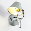 kf-H9f0f2edd6cdf4ca18034be4743fa53b08-L-mpada-de-parede-LED-moderna-n-rdica-luz-de-parede-do-quarto-espelho-de-cabeceira Arandela Alumínio Prata Curta Com Botão Liga/Desliga Na Cúpula