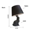 kf-Hf522774213ac45aa91333d693b0fcaf2g Abajur Escultura De Coelho Branco ou Preto Com Cúpula Tecido Liso