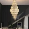 kf-S1840887977d8435787b1184234c212ace-Grande-Lustre-Dourado-para-Sala-de-Estar-Lustre-de-Cristal-de-Alta-Qualidade-Escadaria-Moderna-Decora Lustre Grande Para Escadas Argolas Com Cascata Cristais K9