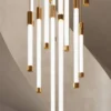 Lustre Moderno Tubular De Acrílico Branco Para Escadas