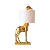 Abajur 66cm Resina Escultura Girafa Branca ou Dourada