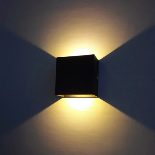 Arandela Simples Alumínio Preto ou Branco Em cubo