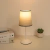 Abajur Pequeno Simples Branco Com Cúpula Rosa