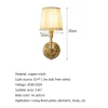 Arandela Dourado Estilo Americano Cúpula Tecido Plissada