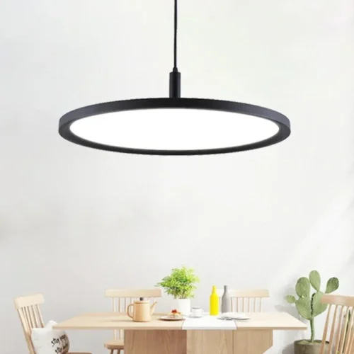 Pendente Alumínio Branco ou Preto Disco Minimalista