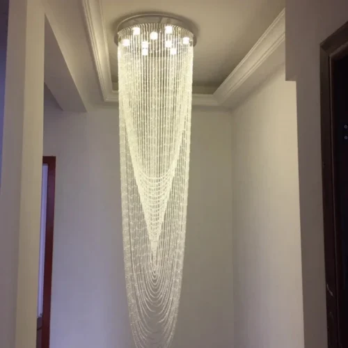 Lustre Cristal Asfuor K9 Corda Para Escadas