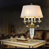 Abajur Dourado De Cristal Design Europeu Clássico Cúpula Plissada