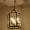 Lustre Retro Gaiola Preto Design Americano Lustre Retro Gaiola Preto Design Americano