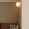 3 arandela bola de vidro branco leitosa marca miresa Arandela Moderna Bola De Vidro Branco