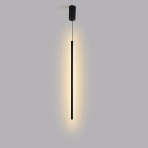 Pendente Minimalista Linear Tubular Alumínio Preto
