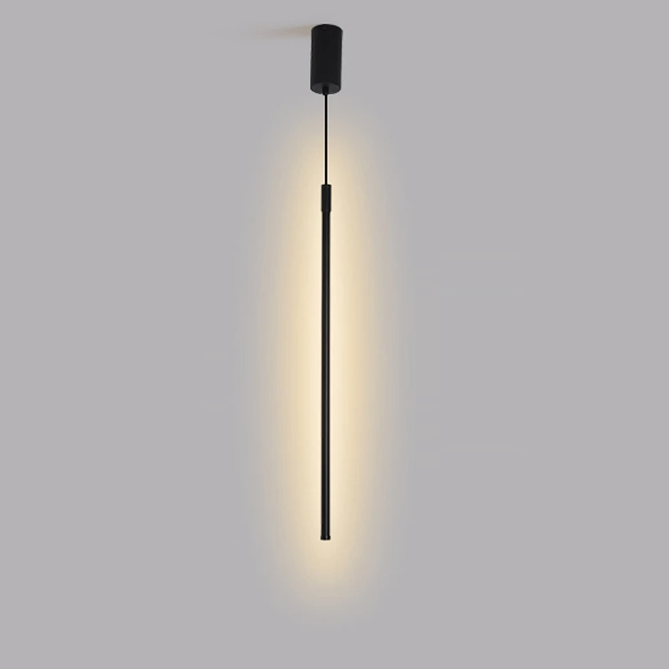 Pendente Minimalista Linear Tubular Alumínio Preto 1 Pendente Minimalista Linear Tubular Alumínio Preto